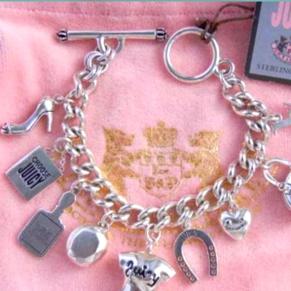 NEW Y2K Juicy Couture STERLING SILVER Charm Bracelet RARE HTF 925 NEW WITH BOX